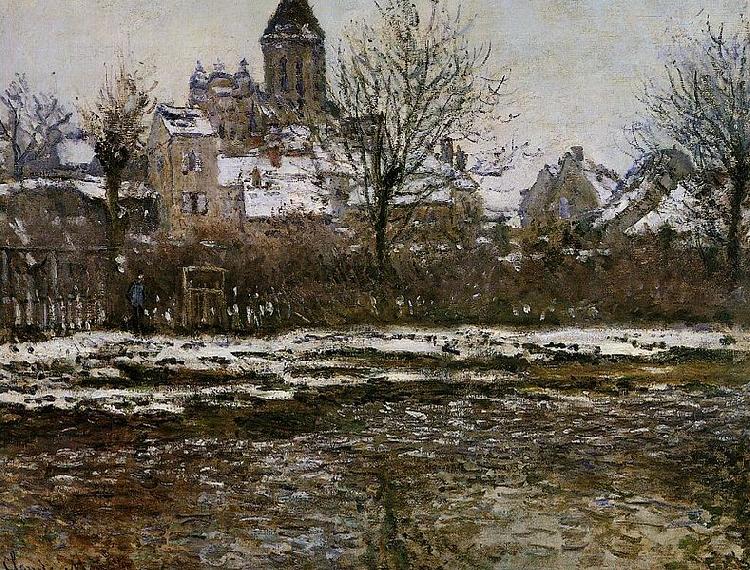Claude Monet Effet de neige a Vetheul France oil painting art